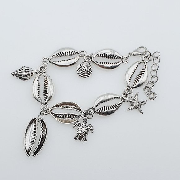 🌸925 Silver Plated Starfish shell Turtle Anklet for Women, MARR9314 - Picture 6 of 6